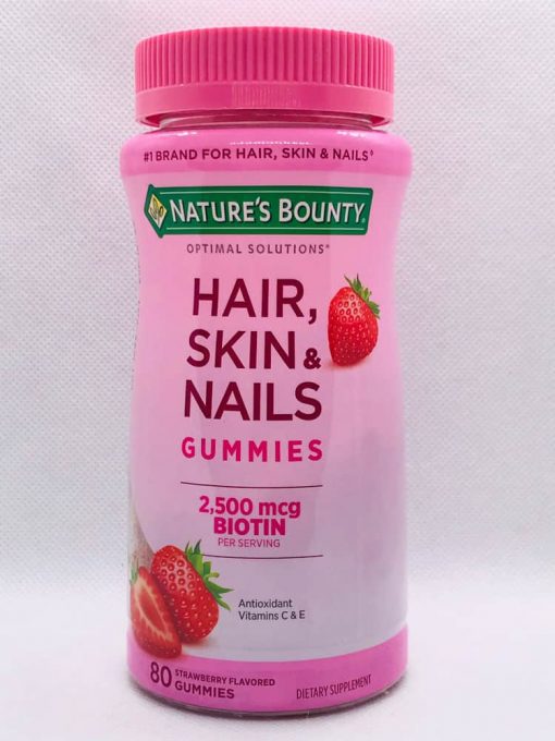 Kẹo dẻo làm đẹp da móng và tóc Nature’s Bounty Hair Skin & Nails Gummies 80 viên