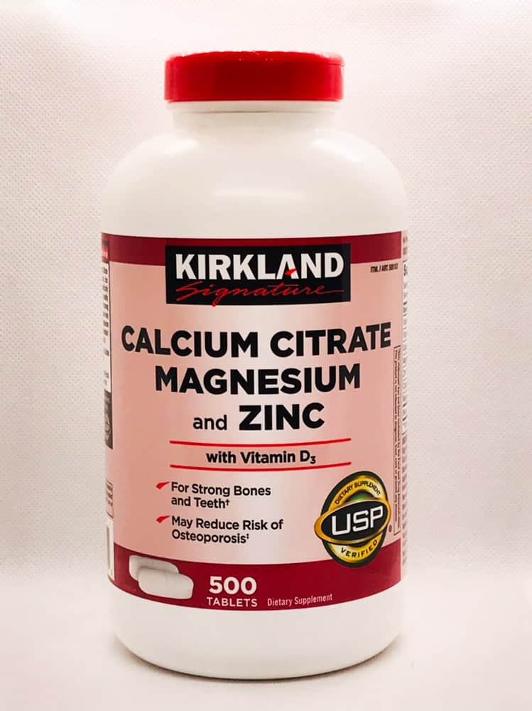 Chắc răng, khỏe xương và cơ bắp Kirkland Signature Calcium Citrate Magnesium and Zinc 500mg 500 viên